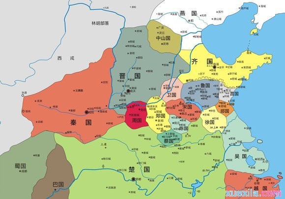 学习啦_春秋战国历史地图演变